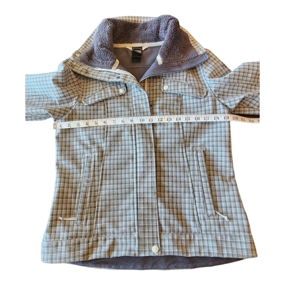 The North Face moonlight gray Wildcat soft shell plaid winter jacket M - Picture 10 of 16